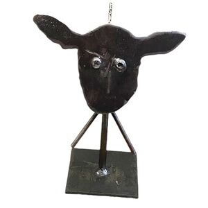 Brutalist Hand‎ Forged Cast Iron Sheep Metal Art Sculpture